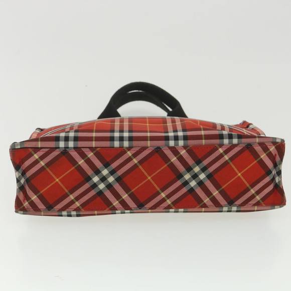 BURBERRY Nova Check Hand Bag Nylon Red Auth 37309 - Picture 5 of 10
